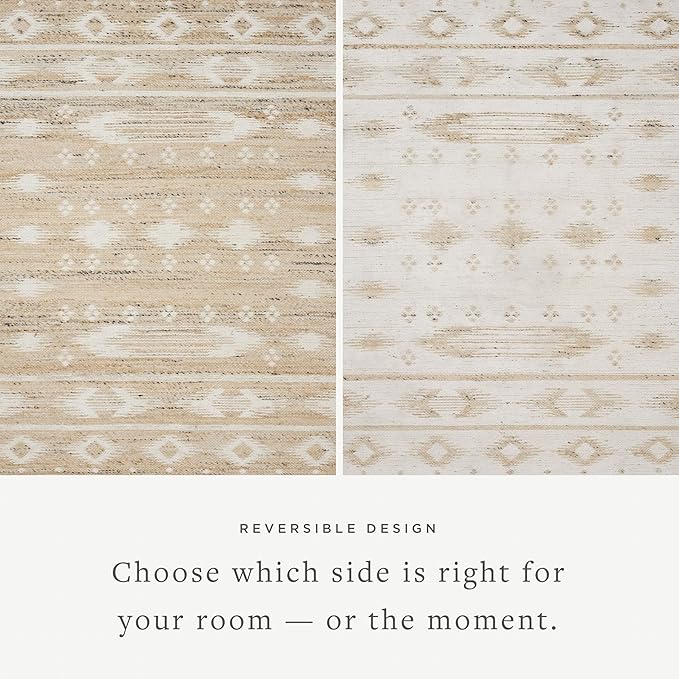 Loloi Angela Rose Rivers Collection RIV-04 Natural/Ivory 8'-6" x 11'-6" Reversible Area Rug