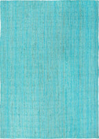 Unique Loom Braided Jute Collection Area Rug - Dhaka (10' x 14' 1" Rectangle, Turquoise)
