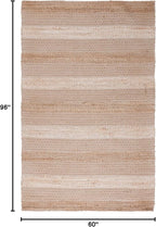 SAFAVIEH Natural Fiber Collection Area Rug - 5' x 8', Ivory & Natural, Handmade Flat Weave Stripe Jute & Cotton, Ideal for High Traffic Areas in Living Room, Bedroom (NFB652A)