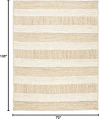 SAFAVIEH Natural Fiber Collection Area Rug - 6' x 9', Natural & Ivory, Handmade Stripe Jute, Ideal for High Traffic Areas in Living Room, Bedroom (NF887A)