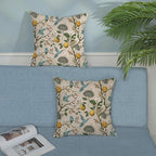 Chinoiserie Pillow Covers 20x20 Set of 2 Blue Green Bird Floral Throw Pillows Vintage Yellow Lemon Flowers Decorations Pillowcase Outdoor Chinoiserie Decor Linen Cushion Case for Couch Home