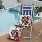 DFXSZ Red Brown Flower Pillow Covers 20x20 Inch Set of 2 White Gray Colored Throw Pillows Outdoor Waterproof Decor for Living Room Sofa Patio Funiture Garden Floral Polyester Pillow Covers 002L20