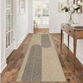 Easy Jute Rug 2.5x8: Indoor Outdoor Natural Boho Area Rugs for Hallway Patio Non Slip - Farmhouse Neutral Contemporary Carpet Mat for Entryway Kitchen Laundry Room Bedroom Washable