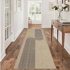 Easy Jute Rug 2.5x8: Indoor Outdoor Natural Boho Area Rugs for Hallway Patio Non Slip - Farmhouse Neutral Contemporary Carpet Mat for Entryway Kitchen Laundry Room Bedroom Washable