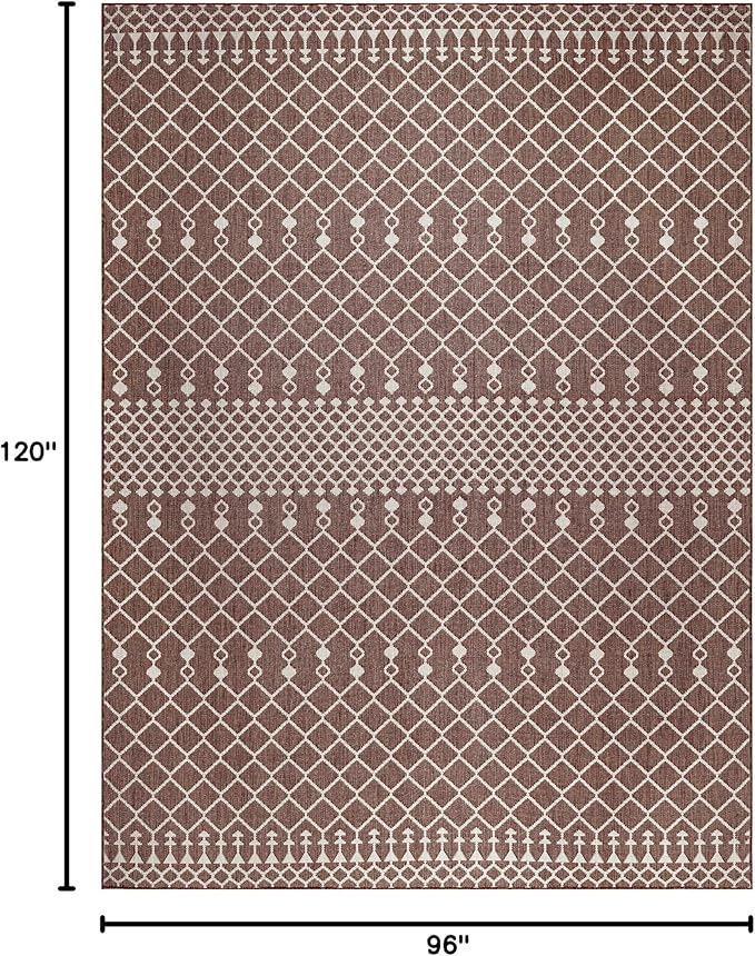 Nourison Home Positano Natural 8' x 10' Area Rug - Easy Clean, Non Shedding, Bed Room, Living Room, Dining Room, Kitchen (8' x 10')