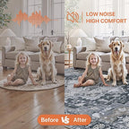 GENIMO 5FT Round Area Rugs for Living Room, Circle Rugs Machine Washable Low Pile, Chenille Non Slip Vintage Rug for Bedroom, Dining Room, Home Office, Charcoal Brown