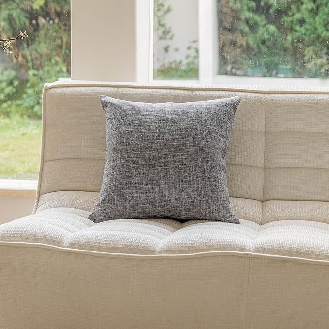 Home Brilliant Linen Euro Sham Cover for Bedroom Pillow Cover 24x24 Euro Pillow for Bed Couch Sofa, 24 x 24, Ash Grey