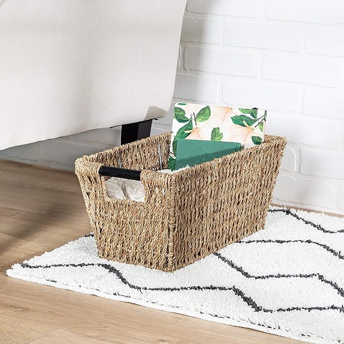 Honey-Can-Do Seagrass Basket w/Handles - Med STO-02965 Natural