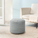 Anji Mountain Pouf Ottoman Foot Rest, Handmade Ottoman Pouf, Comfortable Foot Stool, Decorative Floor Seating for Living Room Decor, Bedroom & Home Décor Accent - Gray Maze