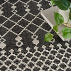 Nourison Home Positano Black 9' x 12' Area Rug - Easy Clean, Non Shedding, Bed Room, Living Room, Dining Room, Kitchen (9' x 12')