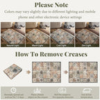 Washable 2'x3' Non Slip Rug Vintage Soft Low Pile Lightweight Small Area Rugs for High-Traffic Areas (Entryway, Kitchen, Hallway), Farmhouse Decor
