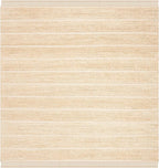 SAFAVIEH Natural Fiber Collection Area Rug - 6' Square, Ivory & Ivory, Handmade Tassel Jute, Ideal for High Traffic Areas in Living Room, Bedroom (NF550B)