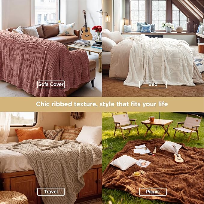 Bedsure GentleSoft Fleece Blanket Queen Size for Bed - Super Soft & Cozy, Fluffy Blankets for Women & Girls, Ideal for Sofa & Couch, Sage Green, 90x90 Inches