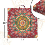 Mandala Meditation Cushion, Boho Meditation Mat, Meditation Pillows for Sitting on Floor, Cushions for Sitting in Home and Outdoor, Square Floor Pillow Cushion Seating for Yoga Accessories 22'' X 22''