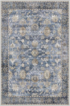 GENIMO Area Rug 2x3 Doormat, Machine Washable Low Pile Rugs, Small Retro Chenille Entryway Mat for Entrance, Hallway, Kitchen and Corridor, Distressed Blue Taupe