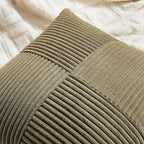 Fancy Homi 2 Packs Olive Green Long Lumbar Decorative Throw Pillow Covers 16x24 Inch for Couch Bed Sofa, Rustic Farmhouse Boho Home Decor, Soft Striped Corduroy Rectangle Accent Cushion Case 40x60 cm