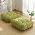 HIGOGOGO 6" Extra Thick Floor Pillow Cushion for Adults, Meditation Cushion Pillow, Large Square Floor Sitting, Tufted Corduroy Cover, for Tatami Living Room or Yoga, 22x22 Inch, 2Pack, Green