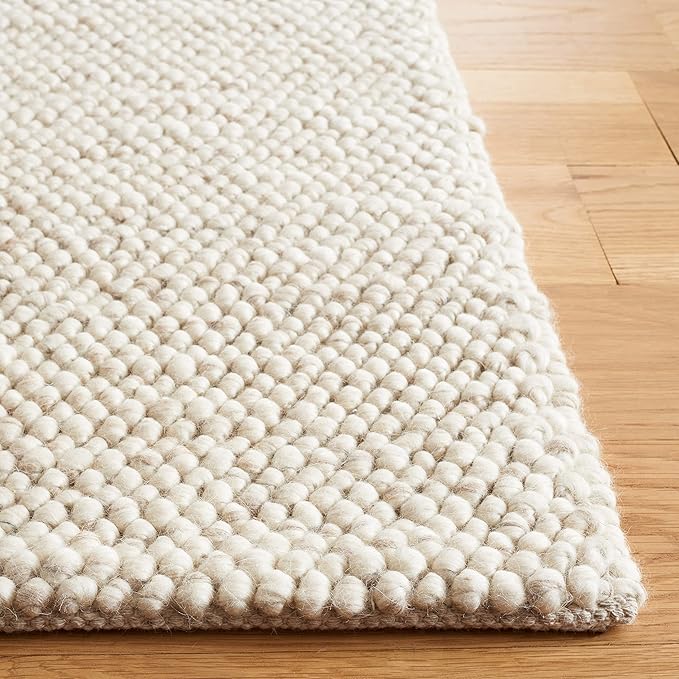 SAFAVIEH Area Rug 6x8 - Natura Collection - Beige & Ivory, Handmade Wool Blend, Textured Design, Ideal for Living Room, Bedroom, Dining Space (NAT425B)