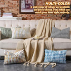 AmHoo Boho Chenille Pillow Cover Decorative Tufted Pillowcase for Couch Bed Sofa Bedroom Living Room Modern 12 x 20-Inch Sage Green
