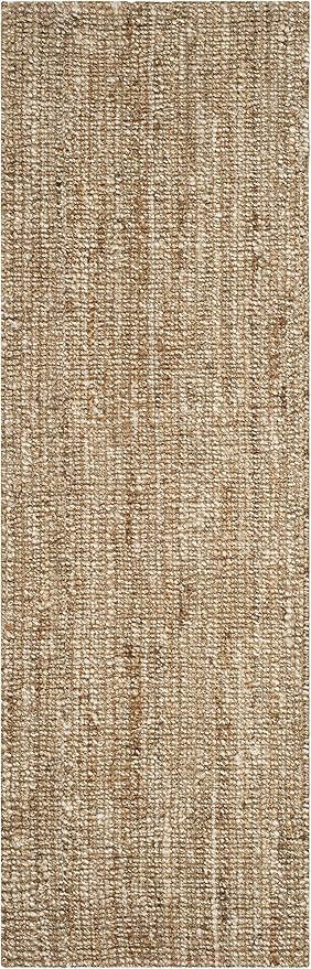 SAFAVIEH Natural Fiber Collection Runner Rug - 2' x 10', Natural & Ivory, Handmade Jute, Farmhouse Style, Chunky Textured Thick Pile (NF447N)