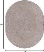 Unique Loom Braided Jute Collection Area Rug - Dhaka (8' x 10' Oval, Gray)