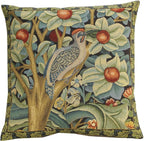 Charlotte Home Furnishings Throw Pillow Covers Decorative Boho Pillow Covers for Couch Living Room Black Woodpecker Square Cushion Cases 18x18 in European Cotton Jacquard Woven Cozy Bedroom Decor