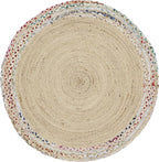 SAFAVIEH Cape Cod Collection Area Rug - 9' Round, Ivory & Light Beige, Handmade Braided Jute, Ideal for High Traffic Areas in Living Room, Bedroom (CAP207B)