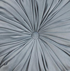 SARO LIFESTYLE Round Velvet Pintucked Poly Filled Throw Pillow (Set of 2)