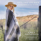 Benevolence LA Authentic Handwoven Mexican Blanket | Yoga Blankets, Outdoor, Picnic, Beach, Camping | Equestrian Saddle | Serape 50x70 inches - Gray, Pack of 1