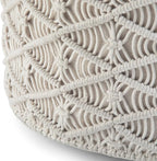 SIMPLIHOME Coates Round Pouf - 18 inch Wide Handwoven Cotton Macrame Ottoman in Natural, Boho Footstool, Decorative Pouf or Extra Seating for Living Room, Bedroom, or Kids Room, Assembled