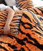 WIBUE Tiger Throw Blanket 60"x50" with 2 Pcs Pillow Covers 18"x18", Decor Fleece Blanket for Women Men, Fuzzy Soft Cozy Warm Plush Gifts Blankets for Bed Sofa Couch Chair Living Room Bedroom