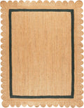 SAFAVIEH 8x10 Area Rug - Natural Fiber Collection - Large - Natural & Dark Green, Handmade Jute, Ideal for Living Room, Bedroom, Dining Space (NF896Y)