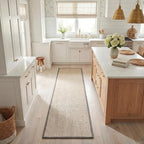 SAFAVIEH Natural Fiber Collection Runner Rug - 2'6" x 8', Marble & Khaki, Sisal, Woven Design with Border (NF143E)