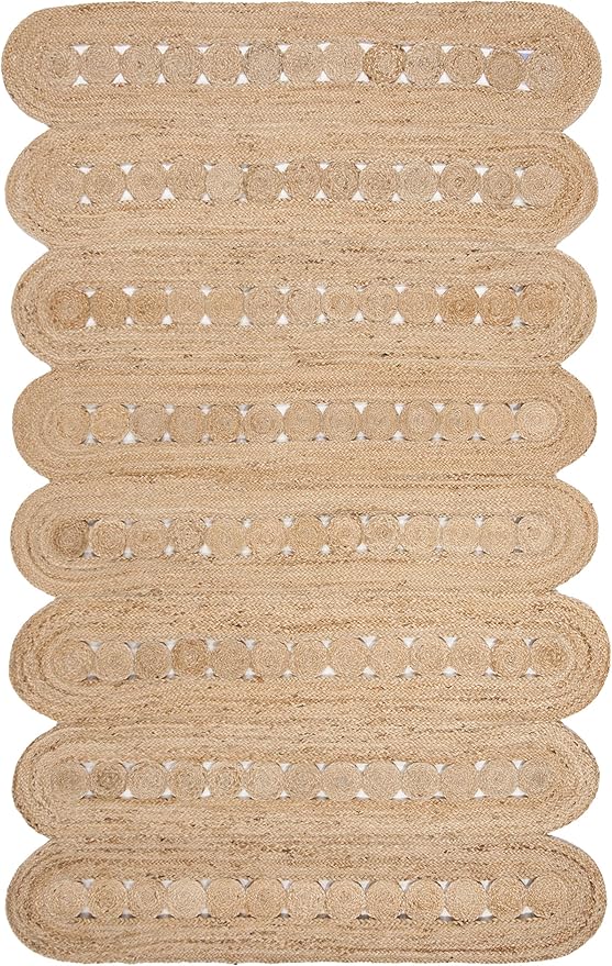 SAFAVIEH Natural Fiber Collection Accent Rug - 4' x 6', Natural, Handmade Farmhouse Rustic Country, Ideal for High Traffic Areas in Entryway, Living Room, Bedroom (NF365B)