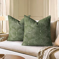 AELS Boho Decorative Textured Throw Pillow Covers 22x22, Modern Mid Century Rainbow Tufted Pillow Case, Farmhouse Rustic Geometric Woven Cushion Case for Bed Couch Sofa, Olive Green