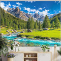 Accnicc Nature Forest Mountain Tapestry Green Pine Tree Wall Tapestry for Bedroom Aesthetic River Landscape Small Tapestries Wall Hanging for Dorm Living Room Decor 60 x 44 Inch