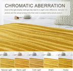 Chenille Throw Blanket for Couch 60"X 80" Twin, Soft Cozy Throws with Fringe Tassel for Bed Sofa Chair Cover, Lightweight Knitted Decorative Boho Blankets for Living Room, Yellow