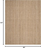 SAFAVIEH Natural Fiber Collection Area Rug - 8' x 10', Natural, Handmade Farmhouse Jute, Ideal for High Traffic Areas in Living Room, Bedroom (NF730C)