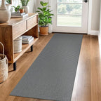 EARTHALL Woven Runner Rug 2x6 Ft Washable Runners for Hallways Cotton Non Slip Rubber Backed Kitchen Runner Braided Indoor Floor Carpet for Entryway, Hallway, Kitchen, Bedroom, Dark Gray