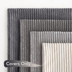 MIULEE Pack of 4 Neutral Grey Gradient Decorative Throw Pillow Covers 20x20 Inch Soft Boho Striped Corduroy Pillow Covers Modern Farmhouse Home Decor for Sofa Living Room Couch Bed