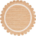 SAFAVIEH Natural Fiber Collection Area Rug - 3' Round, Natural/Ivory, Geometric Design, Ideal for High Traffic Areas in Living Room, Bedroom, Dining (NF896A)