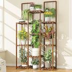 EnHomee 8 Tiers Plant Stand, Indoor Plant Stand with 11-16 Pots, Wood Plants Shelves for Living Room, Patio, Balcony, Yard, Garden, 34.2''W×11.8''D×47.4''H