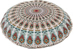 32" Mandala Bohemian Yoga Meditation Floor Pillow Cushion Seating Throw Cover Hippie Decorative Cover