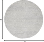 SAFAVIEH Natura Collection Area Rug - 6' Round, Silver, Handmade Wool Blend, Textured Design, Ideal for Living Room, Bedroom, Dining Space (NAT425G)