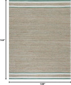 SAFAVIEH Natural Fiber Collection Area Rug - 9' x 12', Natural & Green, Handmade Farmhouse Boho Coastal Rustic Jute, Ideal for High Traffic Areas in Living Room, Bedroom (NF874Y)