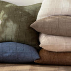 Foindtower Set of 2 Decorative Linen Check Throw Pillow Covers Neutral Long Body Lumbar Cushion Covers Farmhouse Vintage Boho Home Decor for Sofa Chair Couch Bedroom Living Room,14×36 Inch,Tan Taupe