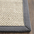 SAFAVIEH Area Rug 10x14 - Natural Fiber Collection - Large - Marble & Dark Grey, Sisal, Woven Design with Border (NF143D)