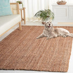 SAFAVIEH Natural Fiber Collection Area Rug - 4' x 6', Natural, Rustic Farmhouse Style, Handmade Jute, Ideal for The Living Room, Bedroom, Dining Room (NF676A-4)