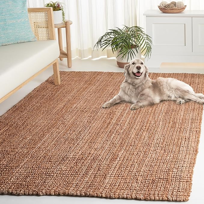 SAFAVIEH Natural Fiber Collection Area Rug - 4' x 6', Natural, Rustic Farmhouse Style, Handmade Jute, Ideal for The Living Room, Bedroom, Dining Room (NF676A-4)