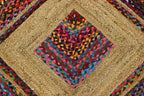 Runner Area Rug - 2.6x4 Feet Multicolor Cape Code Chindi Cotton Jute Rug Geometric Kilim Rug Indoor Outdoor Use Carpet Flatweave Rugs for Bedroom Bedside Runner Kitchen Hallway & Stair